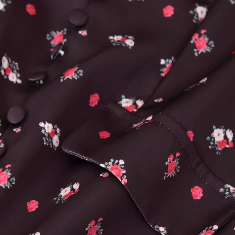 ZARA Premium Vintage Print Button Front Slit Dress